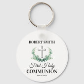 Porte-clés Première communion de la feuille verte (Verso)