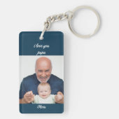 Porte-clés Première Fête des pères en Papa Blue 2 Porte - clé (Dos)