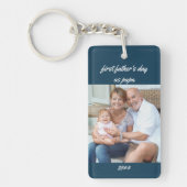 Porte-clés Première Fête des pères en Papa Blue 2 Porte - clé (Devant)
