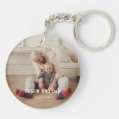 Porte-clés Première Fête des pères Papa Fils Fille Photo pers (Dos)