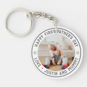 Porte-clés Première Fête des pères Papa Fils Fille Photo pers