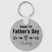 Porte-clés Première Fête des pères personnalisée (Recto)