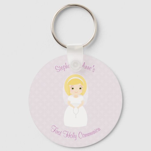 Porte-clés Première Sainte Communion Blonde Girl (Recto)