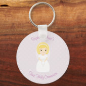 Porte-clés Première Sainte Communion Blonde Girl (Recto)