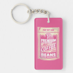 Porte-clés Premium espresso café haricots rose nourriture pop