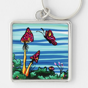 Porte-clés Premium Keychain, 2 Red Mushrooms