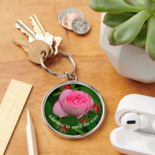 PORTE-CLÉS "PRENEZ DU TEMPS POUR SENTIR LES ROSES" JOLIMENT R