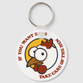 Porte-clés Prenez soin de la poule 1 (Recto)