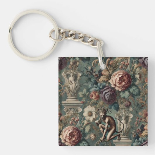 Porte-clés Prenez un Bow - Gothique Floral Design (Devant)