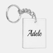 Porte-clés prénom personnalisable Adele noir blanc (Devant gauche)