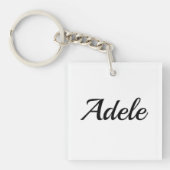 Porte-clés prénom personnalisable Adele noir blanc (Devant)