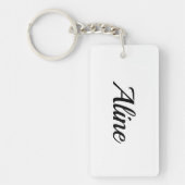 Porte-clés Prénom personnalisable Aline noir et blanc (Devant)