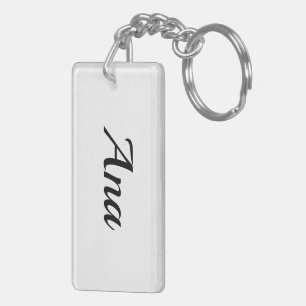 Porte-clés prénom personnalisable Ana noir blanc