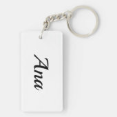 Porte-clés prénom personnalisable Ana noir blanc (Dos)