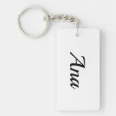 Porte-clés prénom personnalisable Ana noir blanc (Devant)