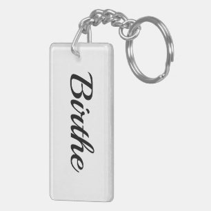 Porte-clés Prénom personnalisable Birthe noir blanc