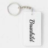 Porte-clés Prénom personnalisable Brunhild noir blanc (Devant)