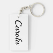 Porte-clés Prénom personnalisable Carola noir blanc (Dos)