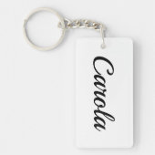 Porte-clés Prénom personnalisable Carola noir blanc (Devant)