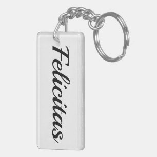 Porte-clés prénom personnalisable Felicitas noir blanc