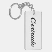 Porte-clés Prénom personnalisable Gertrude noir et blanc (Devant gauche)