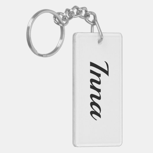 Porte-clés Prénom personnalisable Inna noir et blanc (Devant gauche)