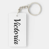 Porte-clés Prénom personnalisable Victoria noir blanc (Dos)