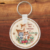 Porte-clés Prénom personnalisé de Noël du bébé Keepsaké (Recto)