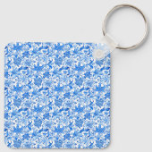 Porte-clés Preppy Blue and White Flowers Golf Cart (Dos)