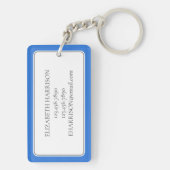 Porte-clés Preppy Blue Whale personnalisée (Dos)