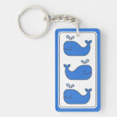 Porte-clés Preppy Blue Whale personnalisée (Devant)