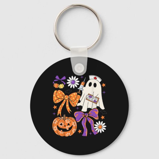 Porte-clés Preppy Boho Floral Nurse Ghost Coquette Bow Hallow (Recto)
