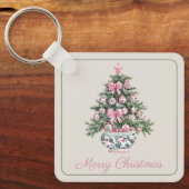 Porte-clés Preppy Chinoiserie Christmas Tree Personalized (Recto)