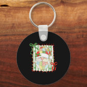Porte-clés Preppy Christmas Santa Claus Patchwork Xmas Women (Recto)