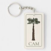 Porte-clés Preppy Coastal Palm Tree Monogram (Devant)