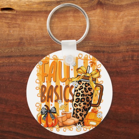 Porte-clés Preppy Fall Basics Coquette Bow Pumpkin Autumn Wom (Recto)