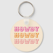 Porte-clés Preppy Girly Howdy Hot Rose Orange (Recto)