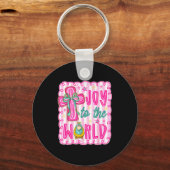 Porte-clés Preppy Joy To The World Christian Christmas Cross  (Recto)