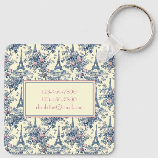 Porte-clés Preppy Parisian Toile Monogram (Dos)