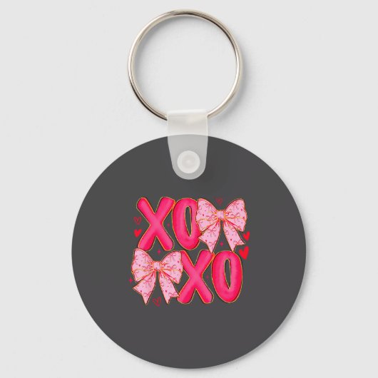 Porte-clés Preppy Xoxo Coquette Bow Hearts Valentine's Day Wo (Recto)