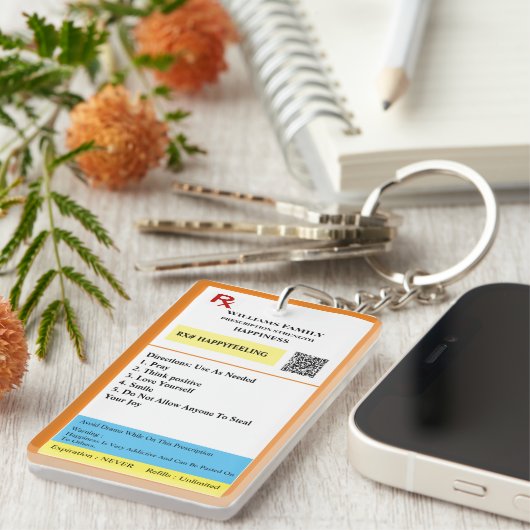 Porte-clés Prescription conçue (Devant droit)