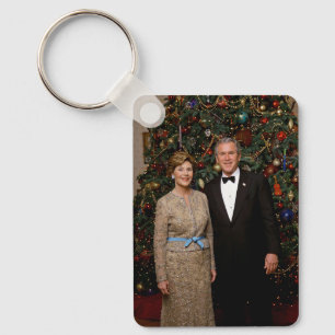Porte-clés Président George Bush, Laura Noël à la Maison Blan