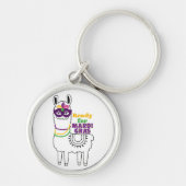 Porte-clés Prêt pour Mardi Gras mignon masque perles en lama (Devant)