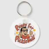 Porte-clés Prêt pour Pickleball Cartoon Thumbs Up Guy (Recto)