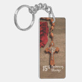 Porte-clés Prêtre 15ème anniversaire de l'Ordination Rose et  (Devant gauche)