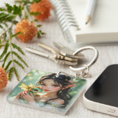 Porte-clés Pretty Elven Fairy & Dragon Ethereal Personalized (Devant Droit)