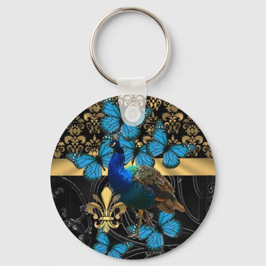 Porte-clés Pretty feminine peacock design (Recto)