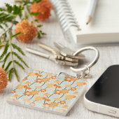 Porte-clés Pretty retro muted 1970 s flowers (Devant Droit)