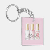 Porte-clés Pretty Rose Blush Pink Floral Nail Polish (Devant gauche)