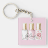 Porte-clés Pretty Rose Blush Pink Floral Nail Polish (Devant)